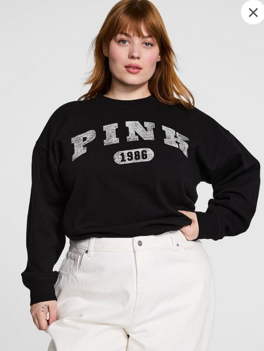 PINK Ivy Fleece Oversized Crew Sweatshirt